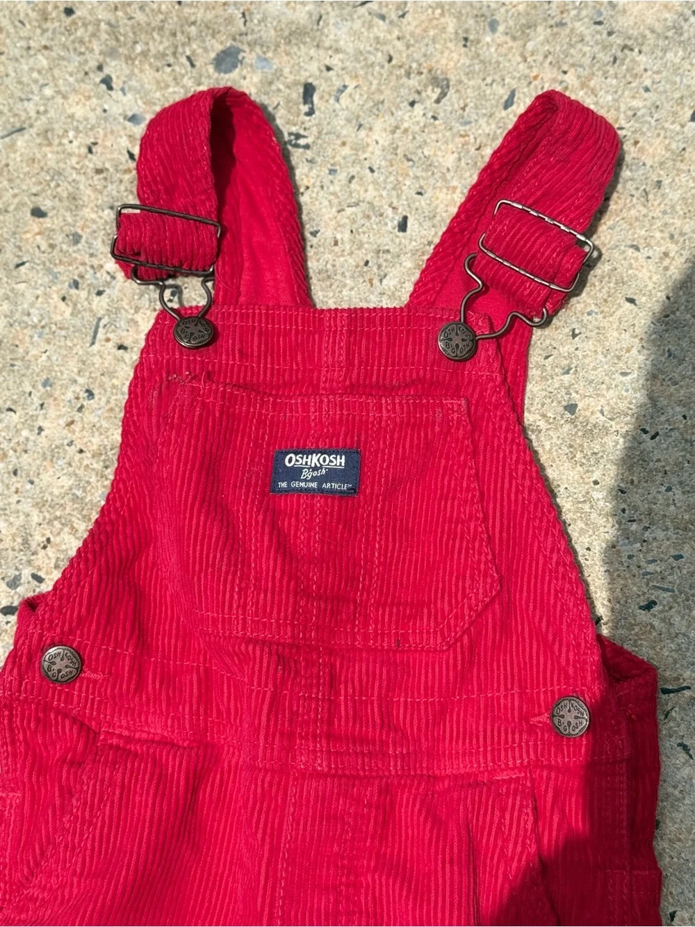 Vintage OshKosh B'gosh Bright Red Corduroy Overalls for Kids